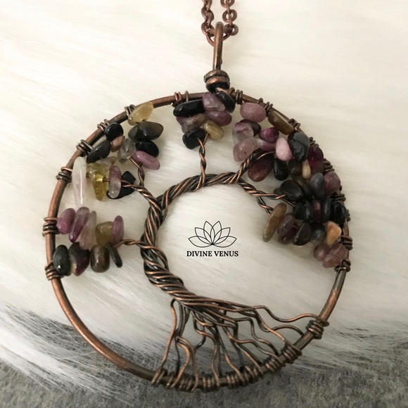 Tourmaline Tree of Life Necklace - Picture 3 of 8